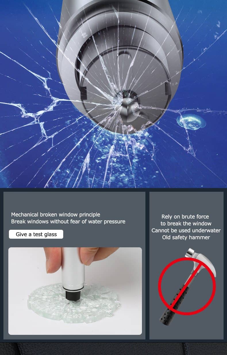 Car Safety Hammer Car Emergency Glass Window Breaker Seat Belt Cutter Life-Saving Escape Car Emergency Tool 1s broken Glass