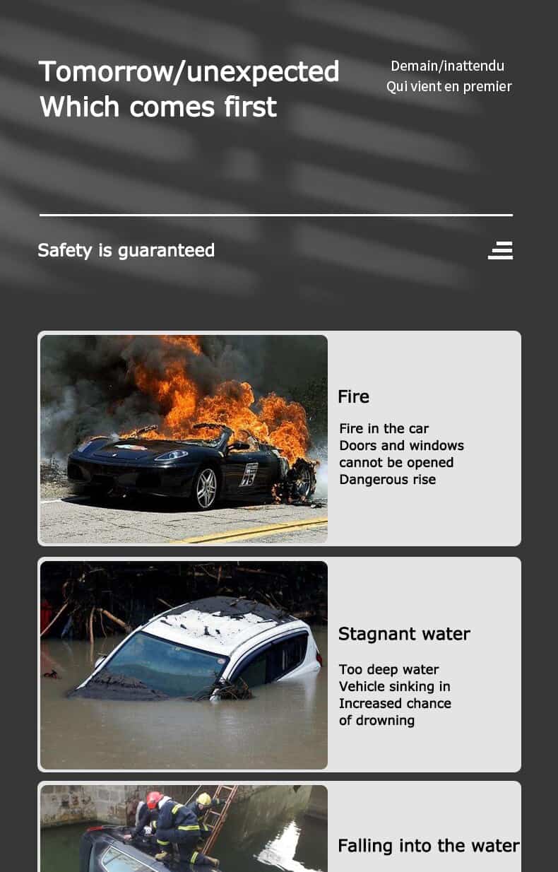 Car Safety Hammer Car Emergency Glass Window Breaker Seat Belt Cutter Life-Saving Escape Car Emergency Tool 1s broken Glass