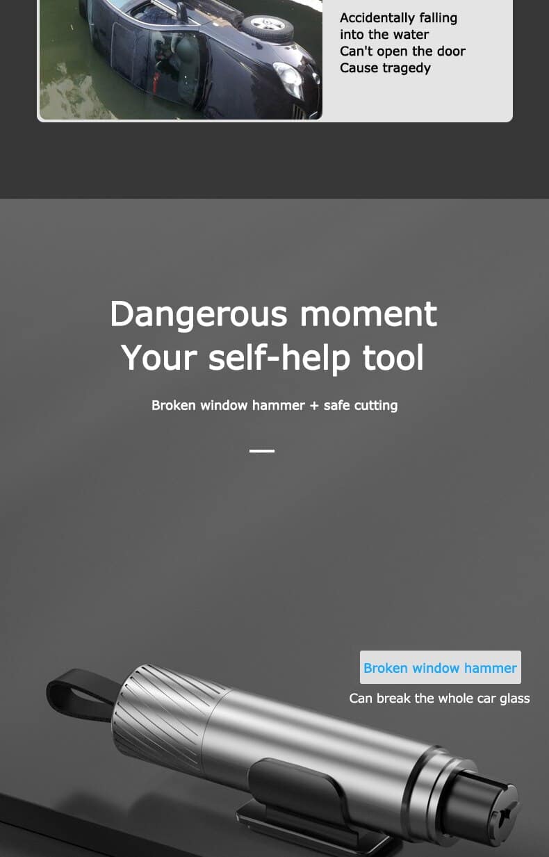 Car Safety Hammer Car Emergency Glass Window Breaker Seat Belt Cutter Life-Saving Escape Car Emergency Tool 1s broken Glass