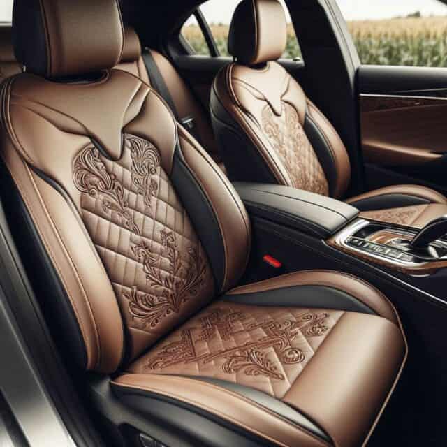 elegant brown car seat covers with custom design